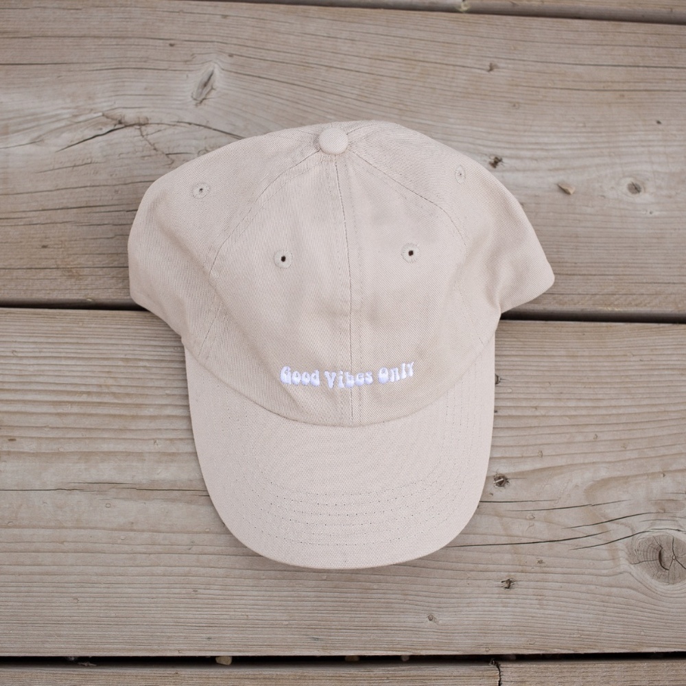 GOOD VIBES Dad Cap in Stone